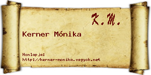 Kerner Mónika névjegykártya